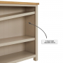 Marbury Putty Grey Painted Wide Low Large Bookcase