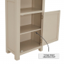 Marbury Putty Grey Painted Tall Narrow Bookcase with 1 Door Cupboard