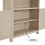 Marbury Putty Grey Painted Tall Wide Bookcase with 2 Door Cupboard