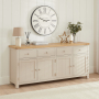 Marbury Putty Grey Painted Extra Large 4 Drawer 4 Door Sideboard