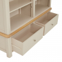 Marbury Putty Grey Painted Grand Double Library Bookcase with 2 Drawers