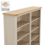 Marbury Putty Grey Painted Grand Double Library Bookcase with 2 Drawers