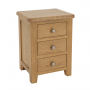 Cotswold Rustic Smoked Oak 3 Drawer Bedside Table