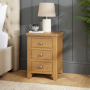 Cotswold Rustic Smoked Oak 3 Drawer Bedside Table