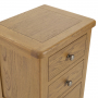 Cotswold Rustic Smoked Oak 5 Drawer Tallboy Narrow Chest