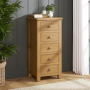 Cotswold Rustic Smoked Oak 5 Drawer Tallboy Narrow Chest