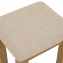 Cotswold Rustic Smoked Oak Dressing Table Stool with Natural Fabric Seat