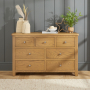 Cotswold Rustic Smoked Oak 3 over 4 Drawer Wide Chest