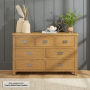 Cotswold Rustic Smoked Oak 3 over 4 Drawer Wide Chest