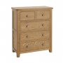 Cotswold Rustic Smoked Oak 2 over 3 Drawer Chest