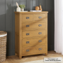 Cotswold Rustic Smoked Oak 2 over 4 Drawer Tall Chest