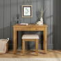 Cotswold Rustic Smoked Oak 2 Drawer Dressing Table Set with Stool