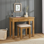 Cotswold Rustic Smoked Oak 2 Drawer Dressing Table Set with Stool