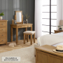 Cotswold Rustic Smoked Oak 2 Drawer Dressing Table Set with Stool