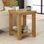 Cotswold Rustic Smoked Oak Lamp Side Table