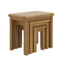 Cotswold Rustic Smoked Oak Nest of 3 Tables