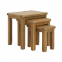 Cotswold Rustic Smoked Oak Nest of 3 Tables