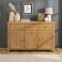 Cotswold Rustic Smoked Oak Large 3 Drawer 3 Door Sideboard