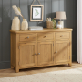 Cotswold Rustic Smoked Oak Large 3 Drawer 3 Door Sideboard