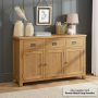 Cotswold Rustic Smoked Oak Large 3 Drawer 3 Door Sideboard