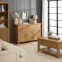 Cotswold Rustic Smoked Oak Large 3 Drawer 3 Door Sideboard