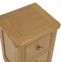 Cotswold Rustic Smoked Oak 2 Drawer Slim Bedside Table