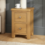 Cotswold Rustic Smoked Oak 2 Drawer Slim Bedside Table