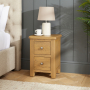 Cotswold Rustic Smoked Oak 2 Drawer Slim Bedside Table