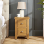 Cotswold Rustic Smoked Oak 2 Drawer Slim Bedside Table