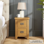 Cotswold Rustic Smoked Oak 2 Drawer Slim Bedside Table