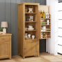 Cotswold Rustic Smoked Oak Single Kitchen Larder Pantry Cupboard