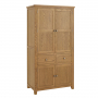 Cotswold Rustic Smoked Oak Double Kitchen Larder Pantry Cupboard