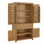 Cotswold Rustic Smoked Oak Double Kitchen Larder Pantry Cupboard