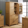 Cotswold Rustic Smoked Oak Double Kitchen Larder Pantry Cupboard