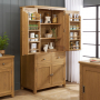 Cotswold Rustic Smoked Oak Double Kitchen Larder Pantry Cupboard