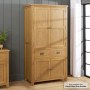 Cotswold Rustic Smoked Oak Double Kitchen Larder Pantry Cupboard