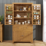 Cotswold Rustic Smoked Oak Double Kitchen Larder Pantry Cupboard