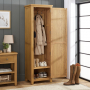 Cotswold Rustic Smoked Oak Single Hallway Coat & Shoe Cupboard