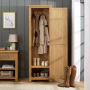 Cotswold Rustic Smoked Oak Single Hallway Coat & Shoe Cupboard