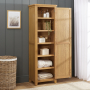 Cotswold Rustic Smoked Oak Single Shaker Linen Cupboard