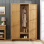 Cotswold Rustic Smoked Oak Double Hallway Coat & Shoe Cupboard