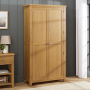 Cotswold Rustic Smoked Oak Double Hallway Coat & Shoe Cupboard