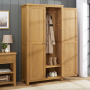 Cotswold Rustic Smoked Oak Double Hallway Coat & Shoe Cupboard