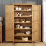 Cotswold Rustic Smoked Oak Double Shaker Kitchen Pantry Cupboard