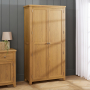 Cotswold Rustic Smoked Oak Double Shaker Kitchen Pantry Cupboard