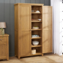 Cotswold Rustic Smoked Oak Double Shaker Kitchen Pantry Cupboard