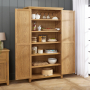 Cotswold Rustic Smoked Oak Double Shaker Kitchen Pantry Cupboard