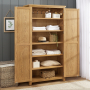 Cotswold Rustic Smoked Oak Double Shaker Linen Cupboard