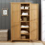 Cotswold Rustic Smoked Oak Double Shaker Linen Cupboard