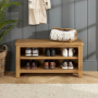 Cotswold Rustic Smoked Oak Shoe Storage Bench